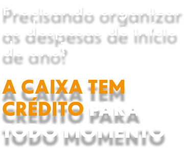 Precisando organizar as despesas de início de ano? A CAIXA tem crédito para todo momento.